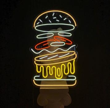 Hamburger Neon Led Werbeleuchte für ihr Restaurant, Fastfoodladen!