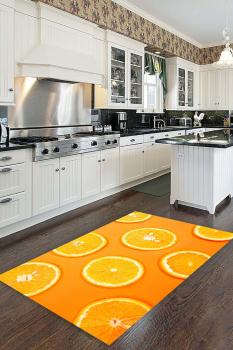 Orangen Motiv rechteckiger Küchen-Teppich!