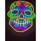 Preview: Neon Led Mexican Skull of Death​ wall lamp for your home, office or shop!