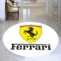 Preview: Ferrari white Logo round carpet!