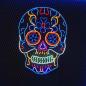 Preview: Neon Led Mexican Skull of Death​ wall lamp for your home, office or shop!