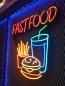 Preview: Fast Food Neon Led Werbeleuchte für ihr Restaurant, Fastfoodladen!