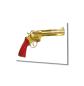 Preview: Goldener Revolver Art Design rechteckiges spezial Glasbild!