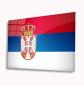 Preview: Serbische Flagge Art Design rechteckiges spezial Glasbild!