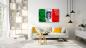 Preview: Italienische Nationalmannschaft Flagge Art Design rechteckiges spezial Glasbild!