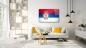 Preview: Serbische Flagge Art Design rechteckiges spezial Glasbild!