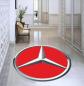 Preview: Mercedes red Logo round carpet!