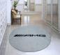 Preview: Mercedes AMG Logo white, round carpet!