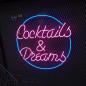 Preview: Cocktails & Dreams Neon Led advertising light for your restaurant, bar or pub!