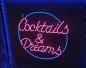 Preview: Cocktails & Dreams Neon Led advertising light for your restaurant, bar or pub!