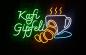 Preview: Kafi Gipfeli Neon Led Werbeleuchte für ihr Restaurant, Fastfoodladen!