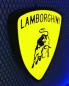 Preview: Lamborghini Logo Led Wandleuchte im Schildform