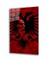Preview: Albanische Flagge Skenderbeg Art Design rechteckiges spezial Glasbild!