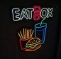 Preview: Eat Box Neon Led Werbeleuchte für ihr Restaurant, Fastfoodladen!
