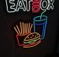 Preview: Eat Box Neon Led Werbeleuchte für ihr Restaurant, Fastfoodladen!