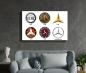 Preview: Mercedes Benz Vintage Logos Art Design rectangular special Glass Picture!