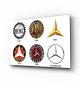 Preview: Mercedes Benz Vintage Logos Art Design rectangular special Glass Picture!