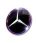 Preview: Mercedes Shining Logo Art Design round special Glass Picture!