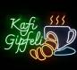 Preview: Kafi Gipfeli Neon Led Werbeleuchte für ihr Restaurant, Fastfoodladen!