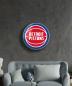 Preview: Detroit Pistons Art Design rundes spezial Glasbild!