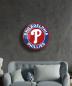 Preview: Philadelphia Phillies Art Design rundes spezial Glasbild!