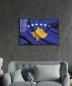 Preview: Kosovo flag Art Design rectangular special Glass Picture!