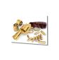 Preview: Goldener Revolver Art Design rechteckiges spezial Glasbild!