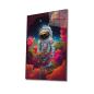 Preview: Astronaut in Blumen Art Design rechteckiges spezial Glasbild!
