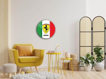 Ferrari Art Design rundes spezial Glasbild!
