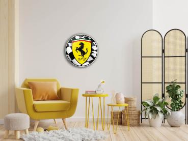 Ferrari Art Design rundes spezial Glasbild!