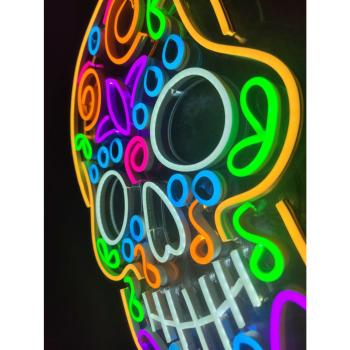 Neon Led Mexican Skull of Death​ wall lamp for your home, office or shop!