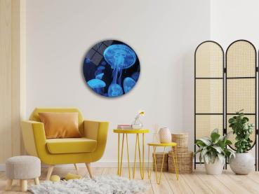 Jellyfish Art Design round special Glass Picture!