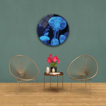 Jellyfish Art Design round special Glass Picture!