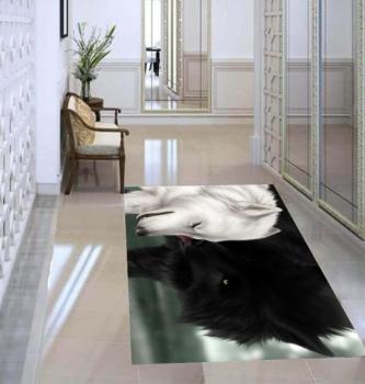 Wolf couple rectangular Carpet!