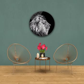 Lion Art Design round special Glass Picture!