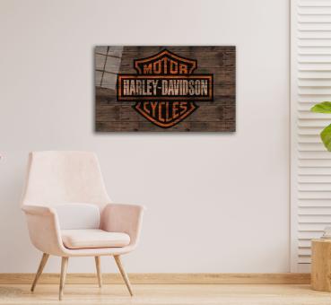 Harley Davidson Logo Art Design rectangular special Glass Picture!