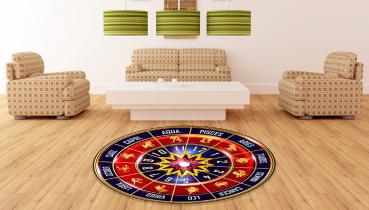 Zodiac Calendar Logo round carpet!