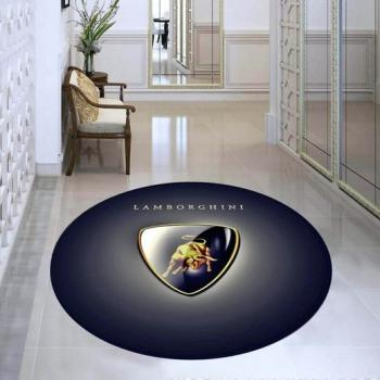 Lamborghini black Logo round carpet!