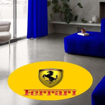 Ferrari yellow Logo round carpet!