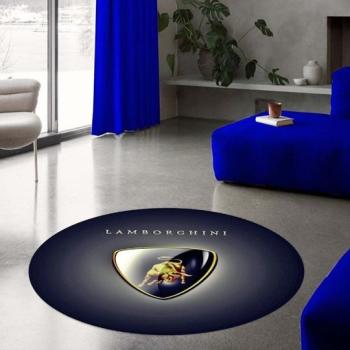 Lamborghini black Logo round carpet!