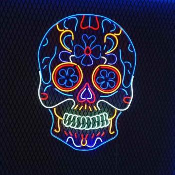 Neon Led Mexican Skull of Death​ wall lamp for your home, office or shop!