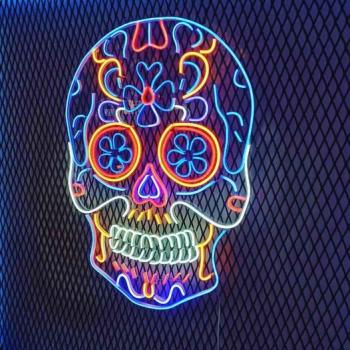 Neon Led Mexican Skull of Death​ wall lamp for your home, office or shop!