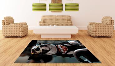 Harley Davidson Dog rectangular Carpet!