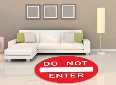 Do not enter Logo round carpet!