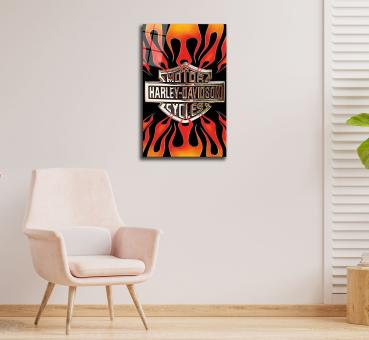 Harley Davidson Logo Art Design rectangular special Glass Picture!