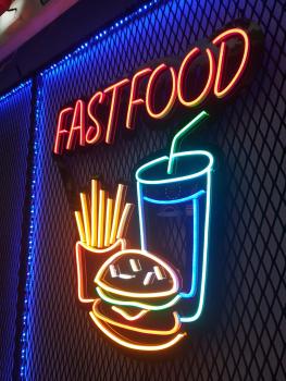 Fast Food Neon Led Werbeleuchte für ihr Restaurant, Fastfoodladen!