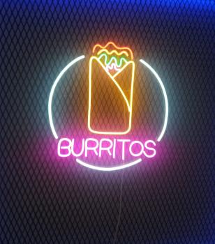 Mexican Food Burritos Neon Led Werbeleuchte für ihr Restaurant!
