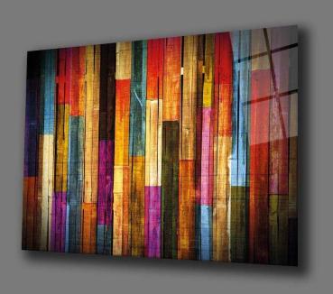 Colorful wood pattern Art Design rectangular special Glass Picture!