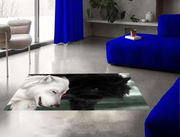 Wolf couple rectangular Carpet!