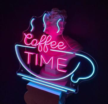 Coffee Time Neon Led Werbeleuchte für ihr Restaurant, Fastfoodladen!